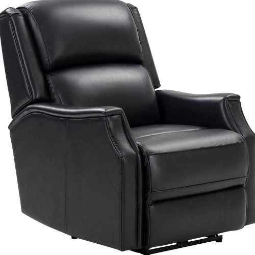Conrad Big & Tall Power Recliner with Power Head Rest & Lumbar in Shoreham Blue Top Grain Leather